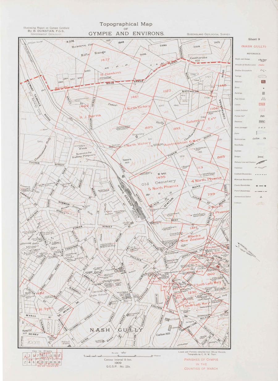 Gympie goldfields, 1909 Queensland Historical Atlas
